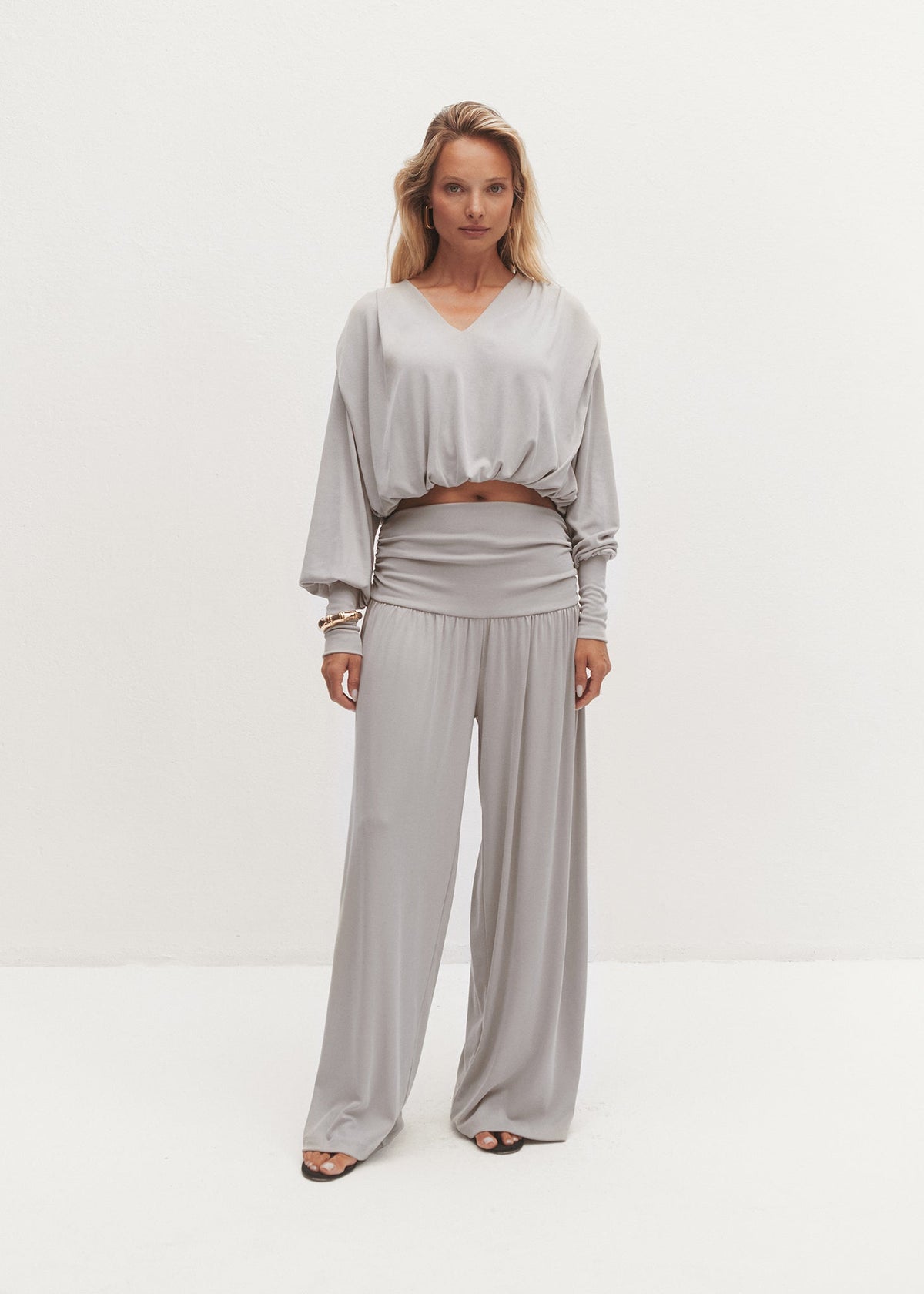 BLUZKA SOLANGE LIGHT GREY LECOLLET