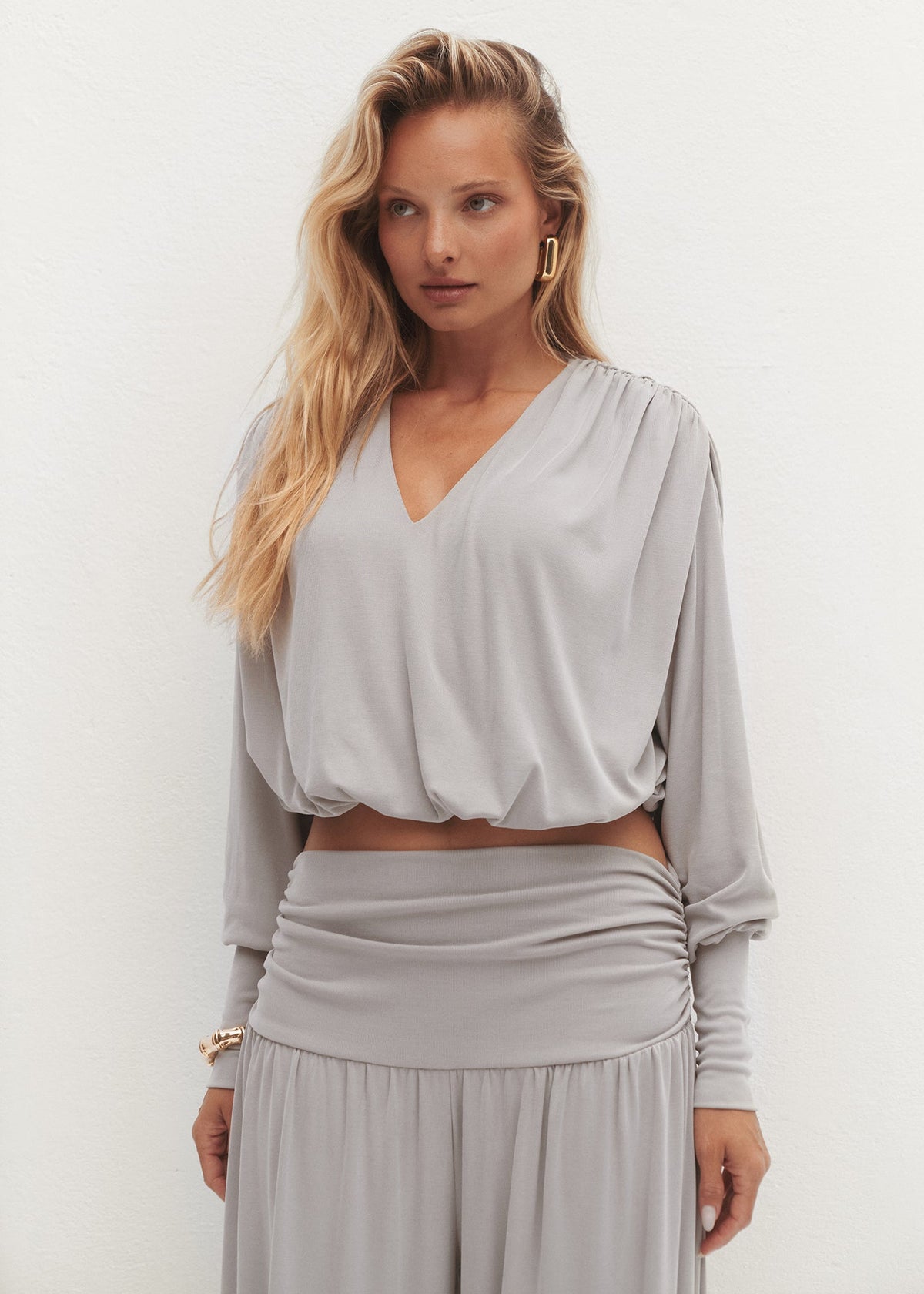 BLUZKA SOLANGE LIGHT GREY LECOLLET