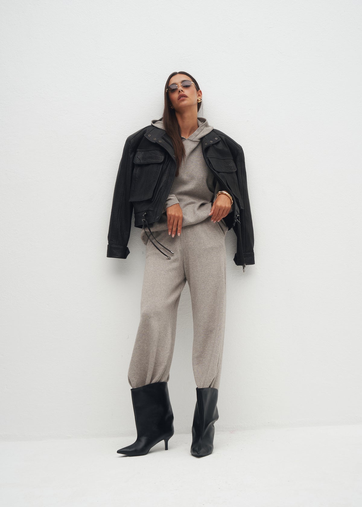 TODI GREY MELANGE TROUSERS