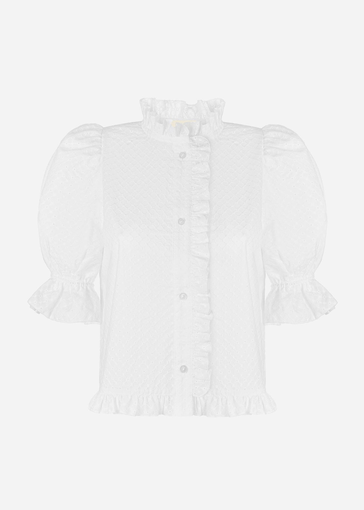 DORTHEA AZURE WHITE BLOUSE